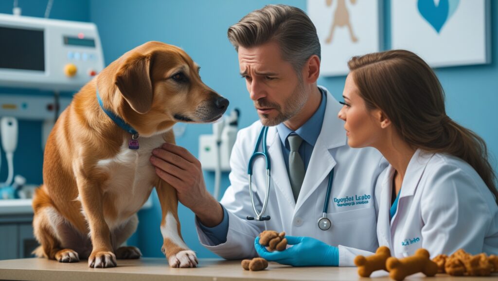 dog is licking and biting paws