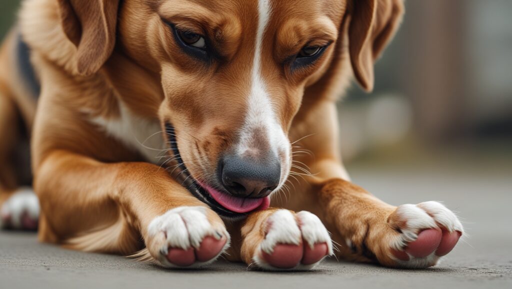 Paw Licking and Biting: What, Why and How to Treat it Safely: Dog licking and biting paws