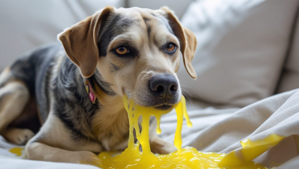 Why does my dog throw up yellow