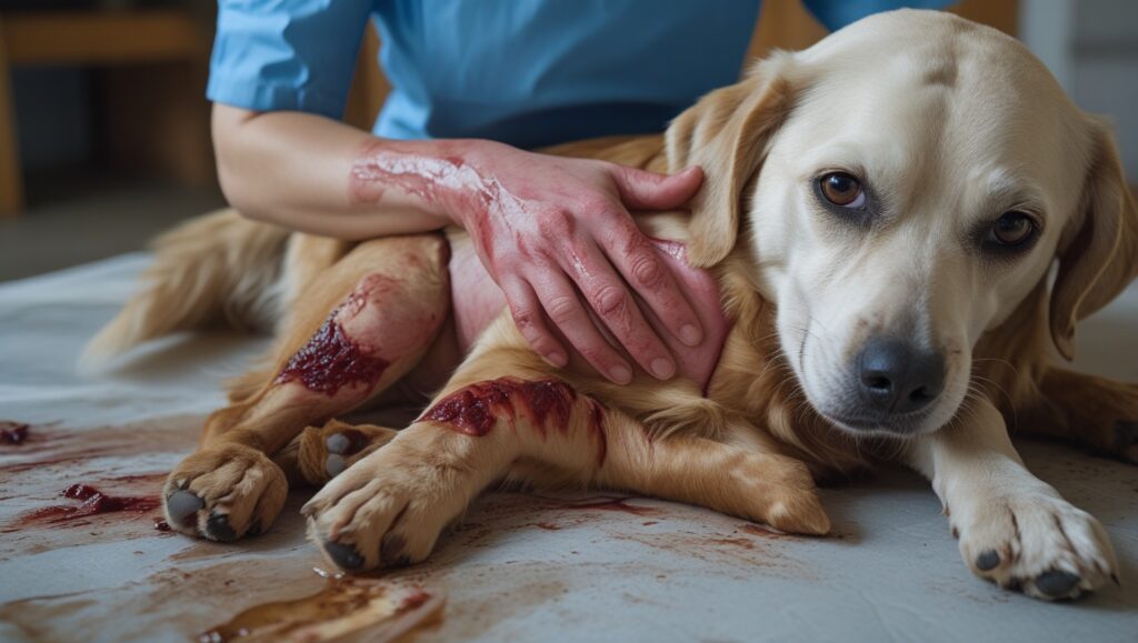 Dog wound healing stages pictures