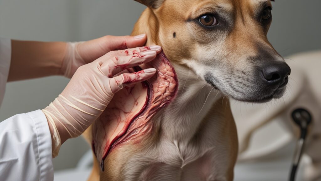 Dog wound healing stages pictures